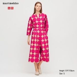 Linen pink dot SET Marimekko for Uniqlo!